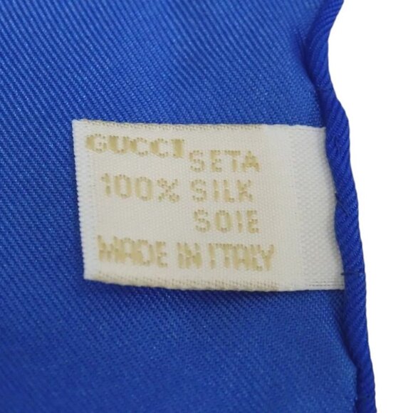 525174AV (S3) Gucci Scarf Flora Blue Silk - Picture 5 of 7